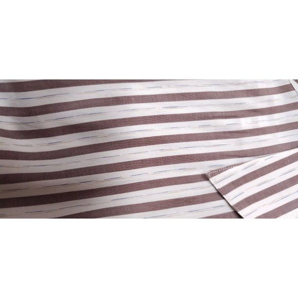 Perry Ellis Portfolio 15-34/35 Brown Striped Long Sleeve Button Up Shirt USA - Picture 12 of 12